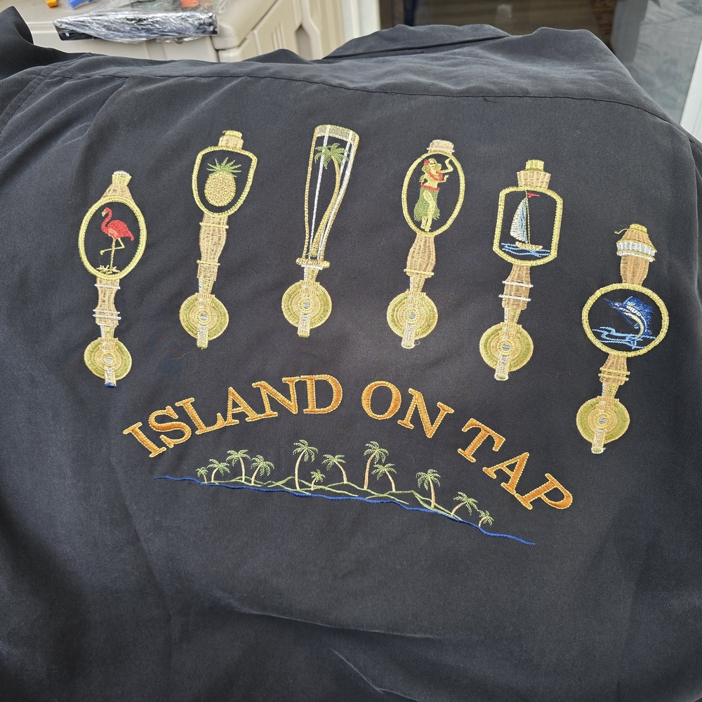 Island On Tap Black Casual Button Down Shirt
